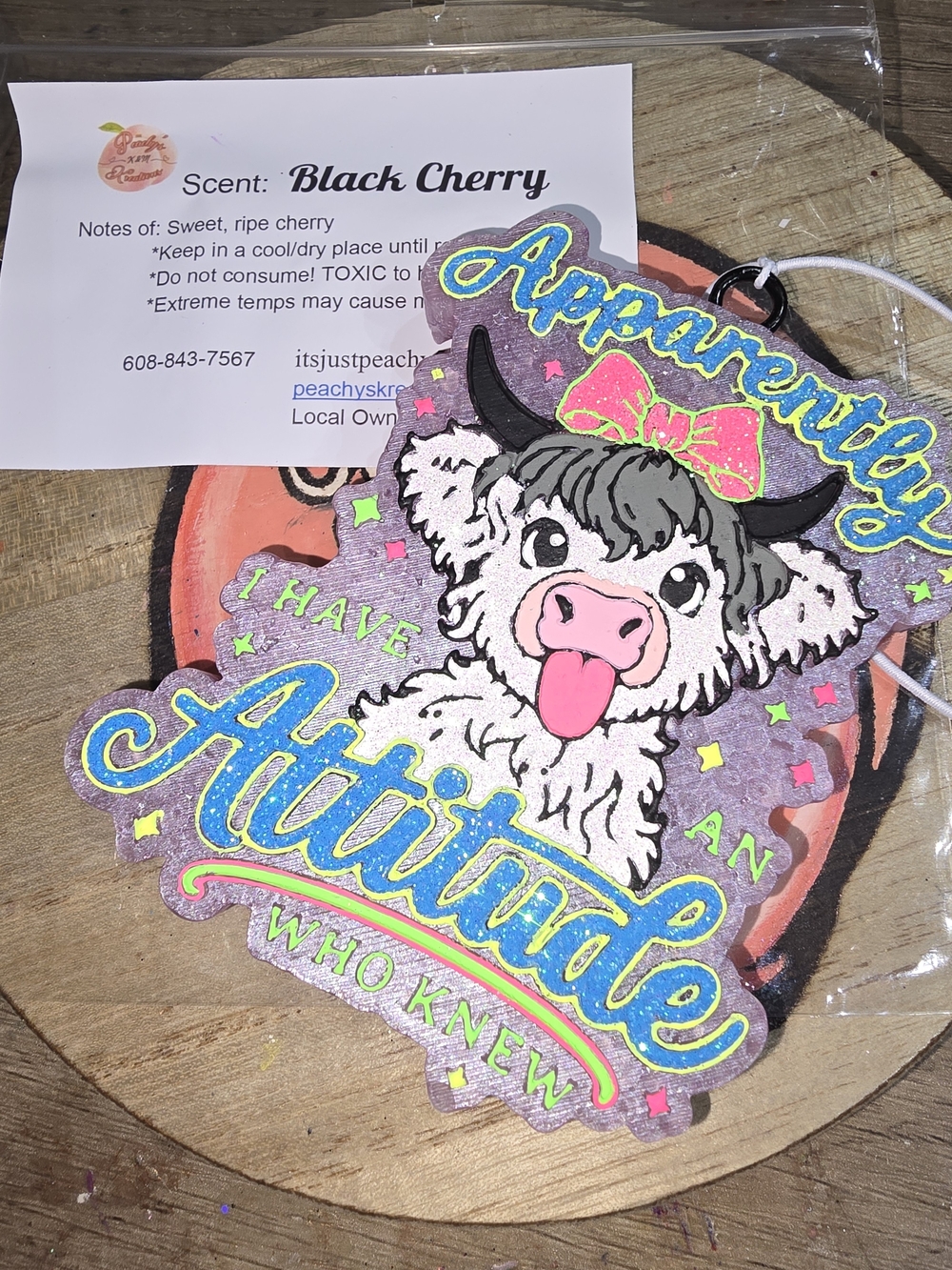 Pink & Purple 'Apparently I Have An Attitude' Decorative Air Freshener